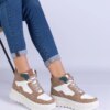 marka niezdefiniowana Beige women's sports sneakers on a platform Sunline