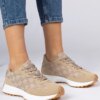 marka niezdefiniowana Beige women's sporty sneakers Samara