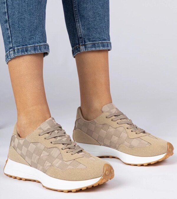 marka niezdefiniowana Beige women's sporty sneakers Samara