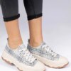 marka niezdefiniowana Black and white classic high-soled sneakers Salsana