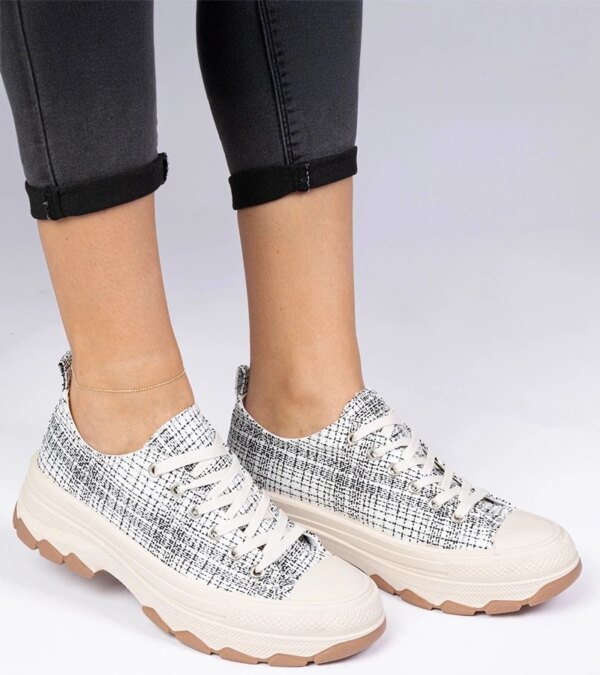 marka niezdefiniowana Black and white classic high-soled sneakers Salsana