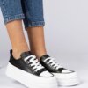 marka niezdefiniowana Black and white women's high-soled sneakers Selina