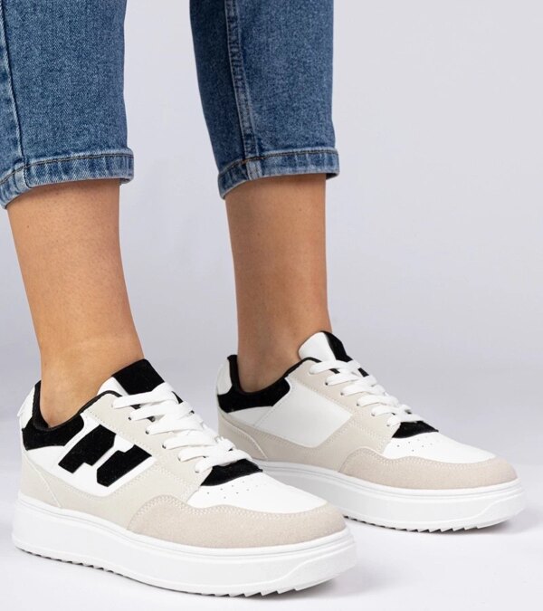 marka niezdefiniowana Black and white women's sneakers Lavria