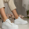 marka niezdefiniowana Black-and-white women's sneakers decorated with stones Sarena