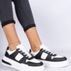 marka niezdefiniowana Black-and-white women's sneakers with a thick sole Rossio