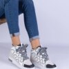 marka niezdefiniowana Black and white women's sneakers with thick laces Gralina