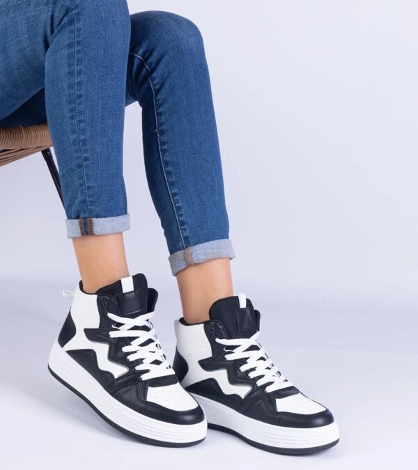 marka niezdefiniowana Black and white women's sports sneakers Shadolina