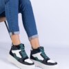 marka niezdefiniowana Black and white women's sports sneakers on a platform Sunline