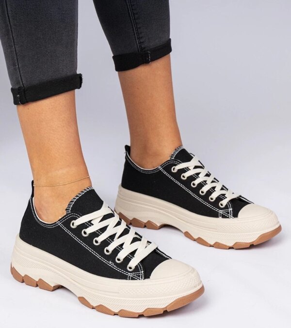 marka niezdefiniowana Black classic high-soled sneakers Salsana