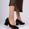 marka niezdefiniowana Black classic pumps on a low block heel Teriva