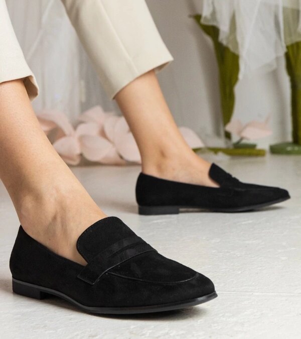marka niezdefiniowana Black classic women's moccasins Nageri