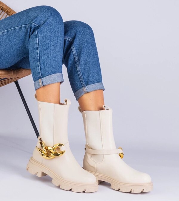 marka niezdefiniowana Black cowboy boots on the block heel Abigail