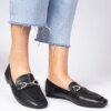 marka niezdefiniowana Black elegant moccasins with rhinestones Banzao