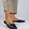 marka niezdefiniowana Black elegant slides decorated with a chain Gerita