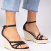 marka niezdefiniowana Black espadrille sandals with a wedge Malasia