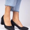 marka niezdefiniowana Black fabric finish women's pumps Surima