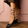 marka niezdefiniowana Black flat pumps made of eco-leather Terry