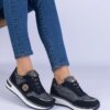 marka niezdefiniowana Black glitter sneakers with a gold embellishment Nadina
