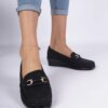 marka niezdefiniowana Black loafers with a wedge Sambada