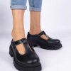 marka niezdefiniowana Black platform shoes made of eco-leather Belever