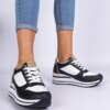 marka niezdefiniowana Black sneakers decorated with glitter and a metal insert Olaria