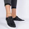 marka niezdefiniowana Black sneakers with animal print decorated with glitter Walorin