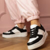 marka niezdefiniowana Black sports sneakers on Luneta platform