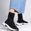 marka niezdefiniowana Black sporty sneaker boots with a sock-like upper Narny