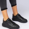marka niezdefiniowana Black sporty sneakers in eco-leather Lavilia