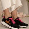 marka niezdefiniowana Black sporty women's sneakers with glitter Kaletti