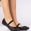 marka niezdefiniowana Black women's ballet flats with bow Lerona