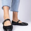marka niezdefiniowana Black women's ballet flats with bow Mansy