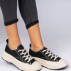 marka niezdefiniowana Black women's fabric sneakers Katerin