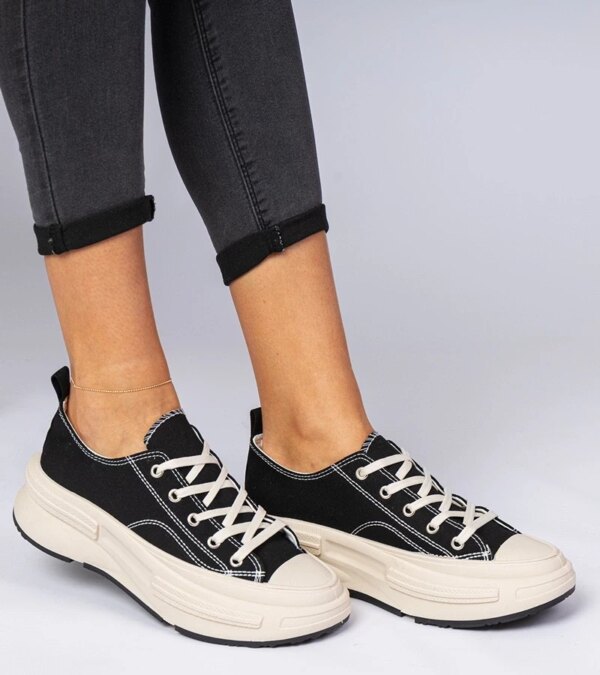 marka niezdefiniowana Black women's fabric sneakers Katerin