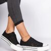 marka niezdefiniowana Black women's perforated sneakers Fernansis