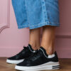 marka niezdefiniowana Black women's platform sneakers with laces Selinda