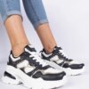 marka niezdefiniowana Black women's sneakers decorated with glitter Sandoria