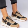 marka niezdefiniowana Black women's sneakers with glitter and animal print addition Markuta