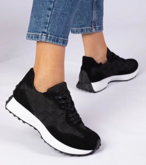 marka niezdefiniowana Black women's sporty sneakers Samara