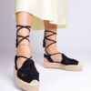 marka niezdefiniowana Black woven espadrille sandals Lemura