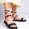 marka niezdefiniowana Black woven women's sandals Tarina