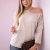 marka niezdefiniowana Blouse with a print of hearts beige