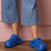 marka niezdefiniowana Blue enclosed platform mules Kameris