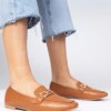 marka niezdefiniowana Brown elegant moccasins with rhinestones Banzao