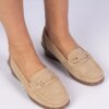 marka niezdefiniowana Brown loafers with a wedge and matte finish Sambada