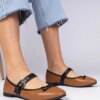 marka niezdefiniowana Brown women's ballet flats with bow Mansy