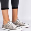 marka niezdefiniowana Brown women's canvas sneakers in Aztec style Kalusa