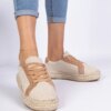 marka niezdefiniowana Brown women's espadrilles with laces Malsi