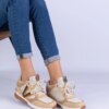 marka niezdefiniowana Brown women's sneakers with hidden wedge Ninella