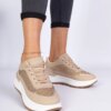 marka niezdefiniowana Brown women's sneakers with rhinestones Fucco